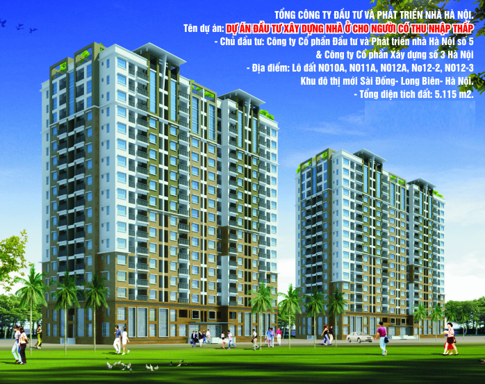 Nhà ở cho người thu nhập thấp tại Khu đô thị mới Sài Đồng, Long Biên, Hà Nội với 840 căn hộ